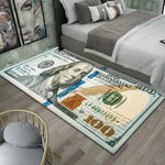 tapis multicolore billets américains bitcoin moderne salon chambre antibruit polypropylène polyester