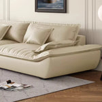 canapé d'angle simili cuir noir moderne coussins doux 180cm 210cm