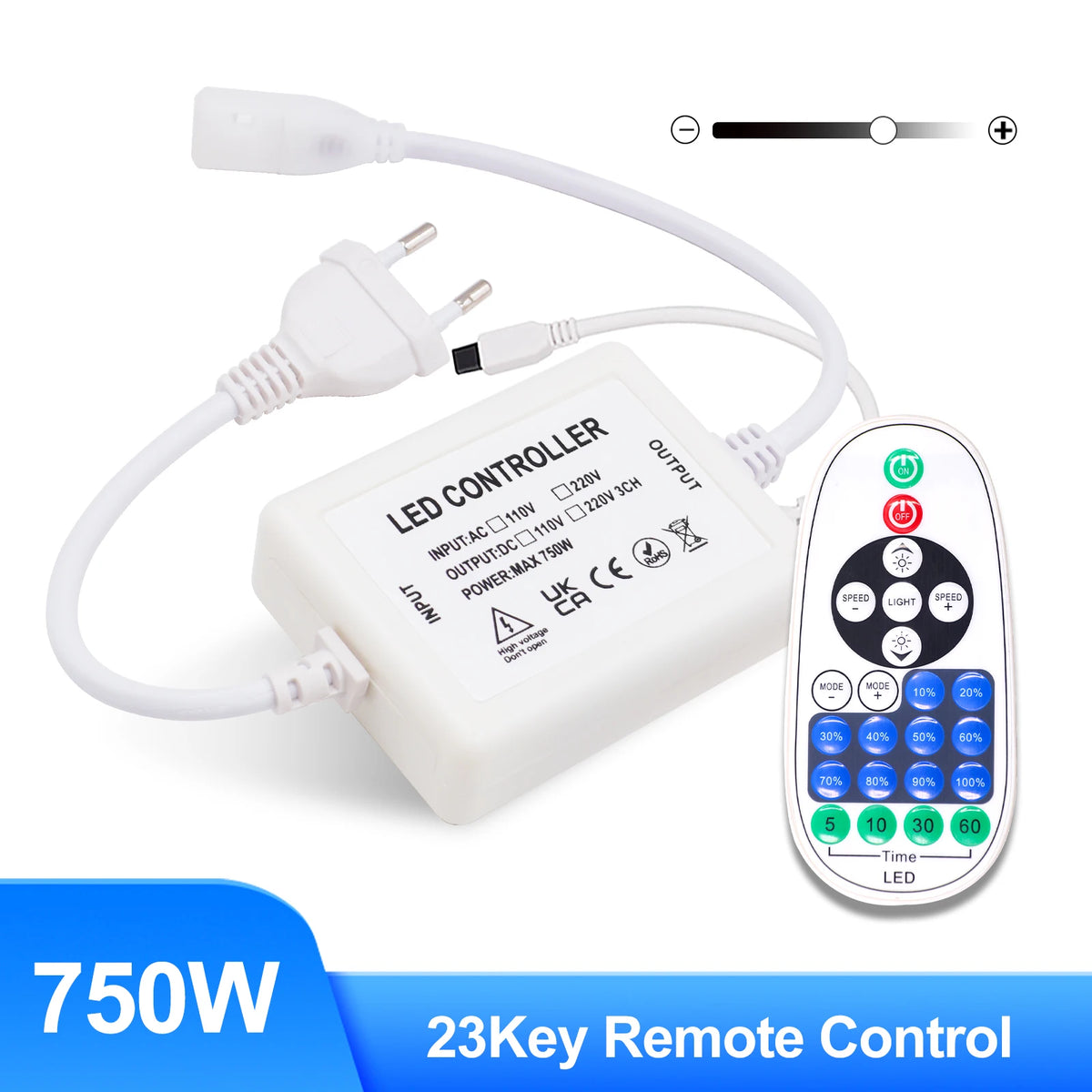 contrôleur led bluetooth wifi 750w 23touches télécommande ir moderne blanc