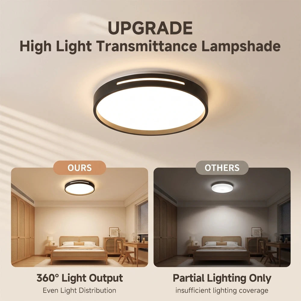 lampe minimaliste noir réglable télécommande éclairage maison salon led 30w 40w 3000k 4000k 6500k