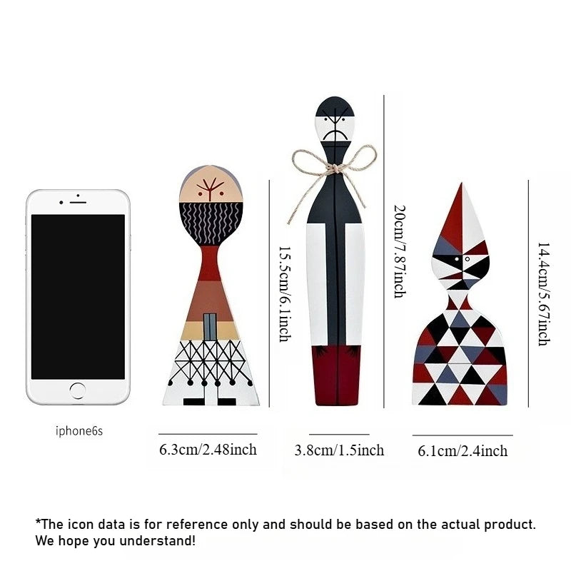 figurines decoratives modernes abstraites geometriques blanc noir rouge bleu gris beige triangles lignes noel