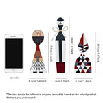 figurines decoratives modernes abstraites geometriques blanc noir rouge bleu gris beige triangles lignes noel