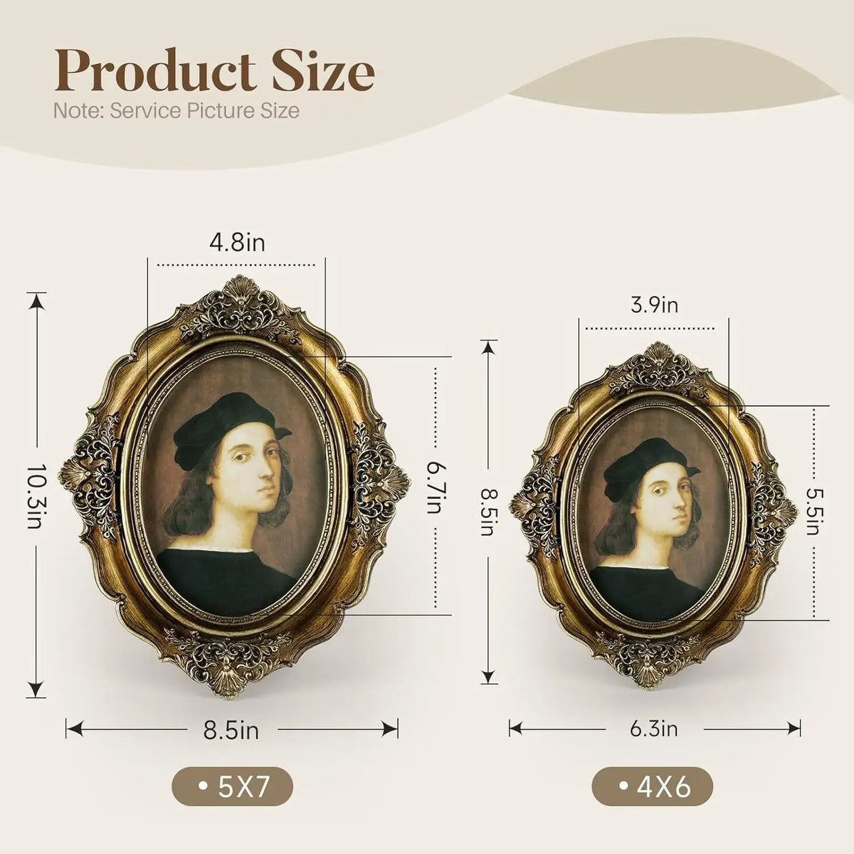 cadre photo ovale vintage portraits anciens relief floral verre transparent or vieilli posé accroché