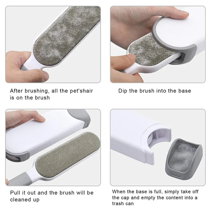 brosse poils anti peluche brosses électrostatiques réutilisables canapé tapis manuel gris bleu adhésif capuchon