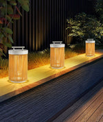 lampe sol moderne blanc bois ampoule led éclairage extérieur jardin ip65