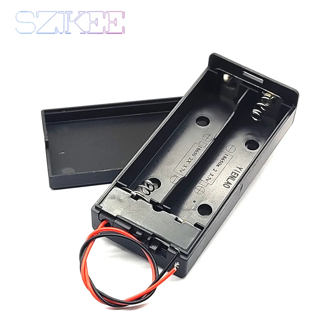 boîte stockage batterie 18650 industrielle câble dc câble usb noir mat