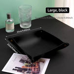 plateau rangement marron clair texture simili cuir moderne dorés respectueux environnement salon empilable double