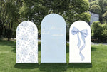 rideau photographie floral bleu fond blanc classique clips dorés ruban bleu mariage photo