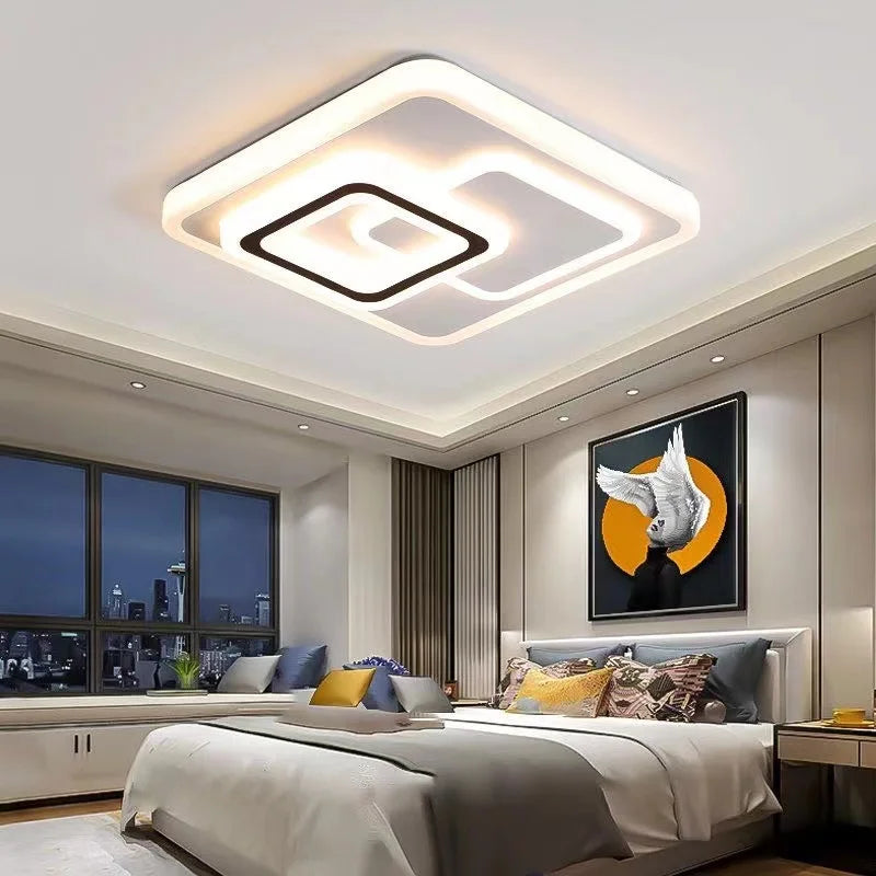 luminaire led blanc noir géométrique moderne minimaliste 36w 40cm
