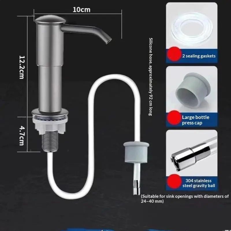 distributeur savon liquide chrome moderne fixations vis sans piece inclusion