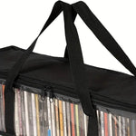 sac rangement dvd cd noir transparent pratique réutilisable écologique multifonctionnalités poignées zippable