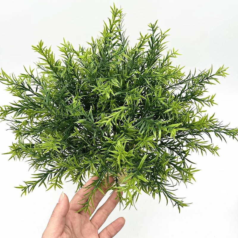 décoration intérieure buisson artificiel feuilles vertes réaliste naturelle vase gris anniversaire maison festive