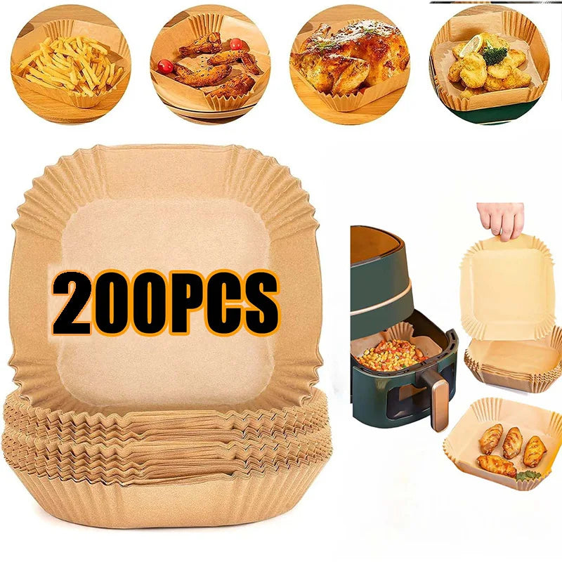 papier cuisine antiadhésif tapis friteuse air moderne rectangle rond 100pcs 150pcs 200pcs respectueux environnement