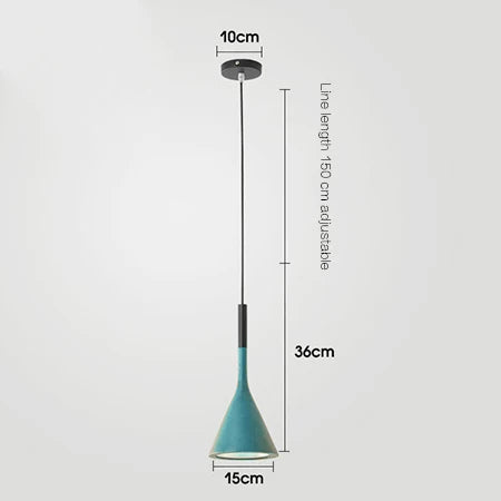 lampe suspendue moderne minimaliste conique mat noir bleu blanc rose vert LED E27