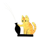 aimants chats dessin animé chat blanc noir orange vase assis tenancient vase