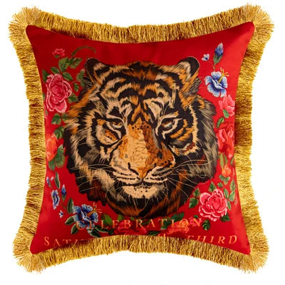 coussin velours imprimé tigre floral vintage canapé lit amovible lavable