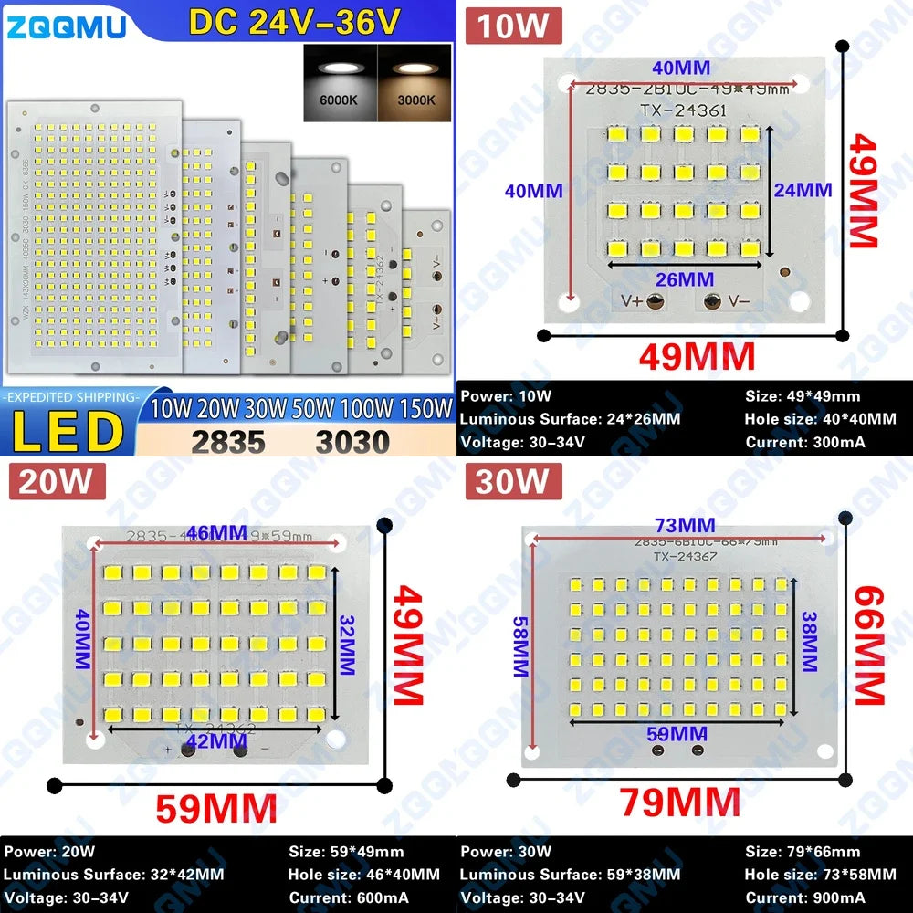 plaque led gris métallique moderne diodes smd2835 10w 20w 30w 50w