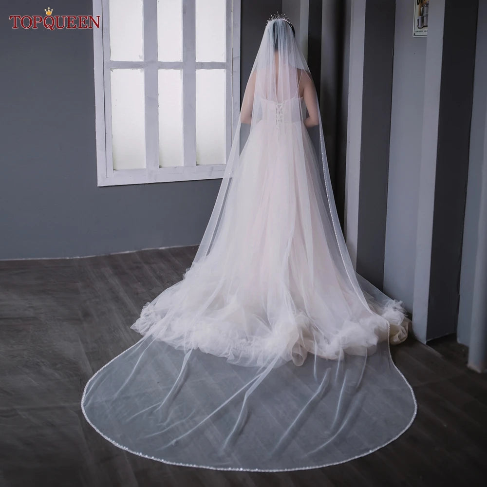 voile mariée blanc strass classique élégant bridal veil crème écru soirée