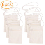 sac bandoulière toile coton beige clair élégants métalliques porte clés cartes monnaie écouteurs simple
