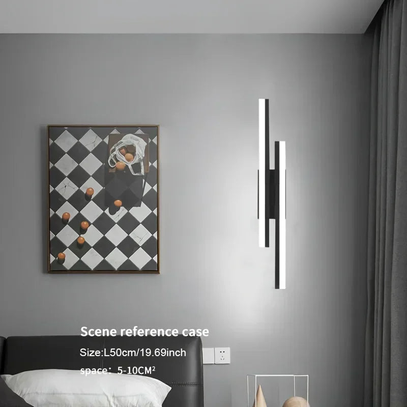 applique murale led réglable température couleur moderne minimaliste noire blanche fixée mur