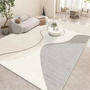 tapis flanelle géométrique blanc gris beige moderne minimaliste 180x250cm