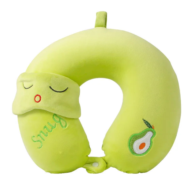 coussin voyage forme mousse mémoire forme animaux ours dinosaure poisson licorne boutons masque yeux