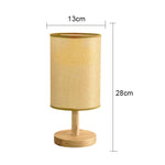 lampe table moderne abatjour texturé bois clair fleurs vert rouge LED USB