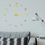 horloge murale moderne or noir rouge brillante aiguille chambre salon minimaliste