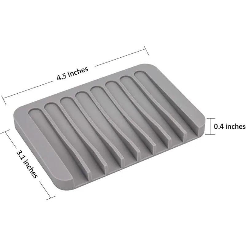 support savon silicone blanc gris rayures moderne facile nettoyer douche salle bain