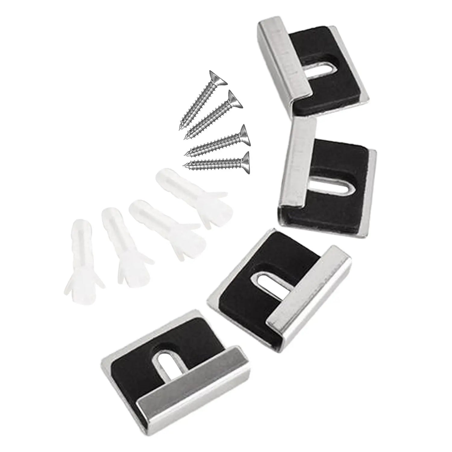 Kit de 4 clips de suspension pour miroir sans cadre en acier inoxydable