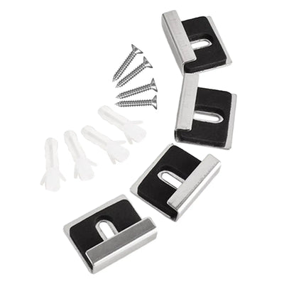 Kit de 4 clips de suspension pour miroir sans cadre en acier inoxydable