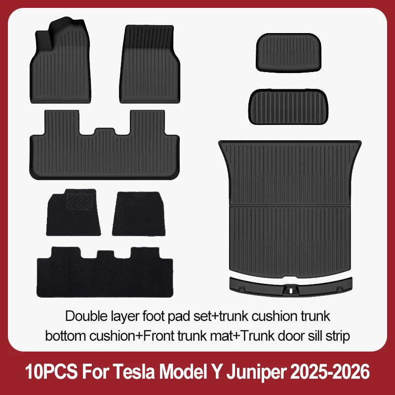 tapis sol voiture tesla model noir rayures horizontales moderne résistants lusure 10pcs sets
