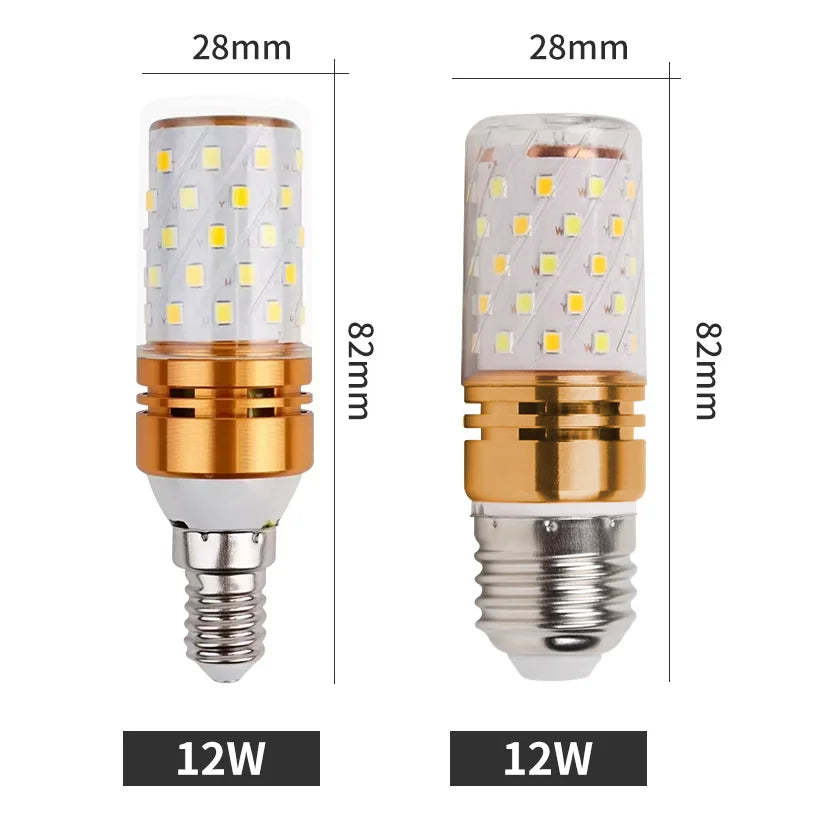 ampoule led e14 moderne blanc doré carrés blancs matrice led 6000k 3000k