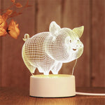 lampe 3d veilleuse led animal compagnie moderne base plate blanc