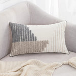 coussin moderne couverture 45x45cm gris blanc motif géométrique circulaire lavable décoration canapé nordique