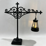 lampe poser rétro noire motif géométrique métal tringle suspension led