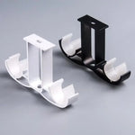 Support de tringle à rideau double montage plafond en alliage d'aluminium noir mat