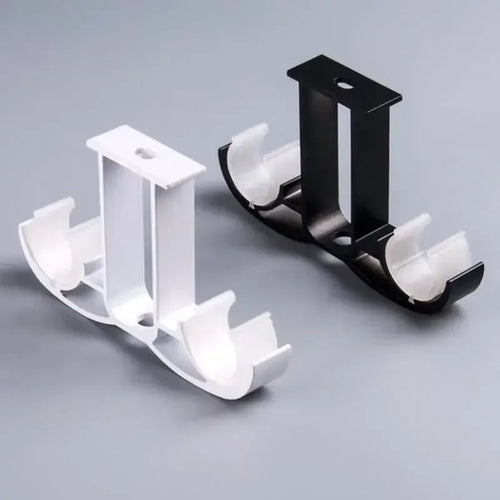 Support de tringle à rideau double montage plafond en alliage d'aluminium noir mat