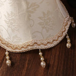 abat jour table vintage floral noir beige doré rose vert damassé translucent shabby chic
