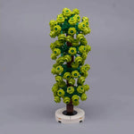 arbres miniatures créatifs fleurs roue dentée couleurs vives base plate naturelle
