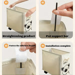 panier roulettes beige noir dessin chat fine organisation moderne adhésif sous articles divers