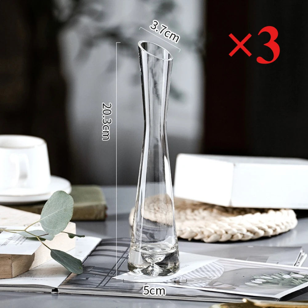 vases modernes transparents adhésifs decoration salon plantes hydroponiques simples rond