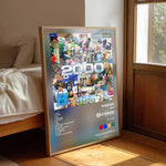 affiches modernes urbaines encadrées noir bleu blanc multicolore collage papier salon chambre