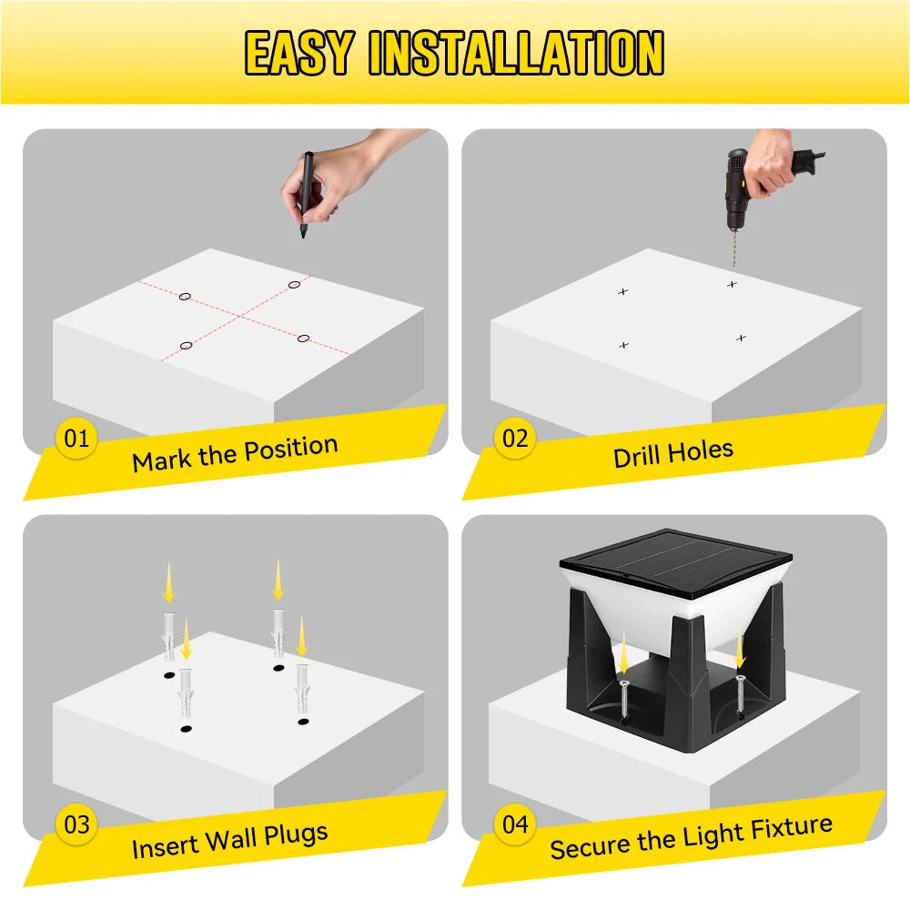 lampe solaire extérieure ip65 étanche led noir blanc moderne jardin patio