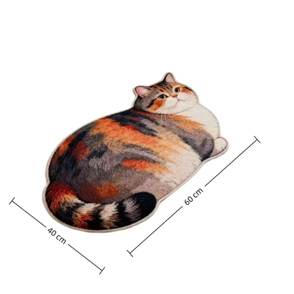 tapis chat motif gris beige orange noir absorbant rapide doux antidérapant polyester maison