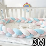 coussin lit tressé berceau bébé protection lit enfant doux blanc rose gris