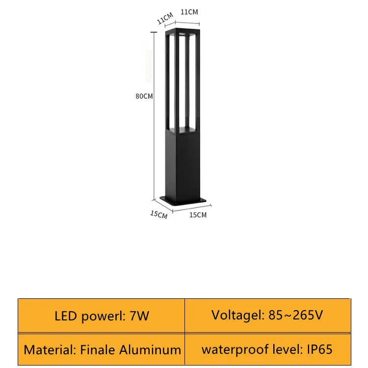 lampe solaire jardin contemporaine 40cm 60cm 80cm led noire transparente minimaliste