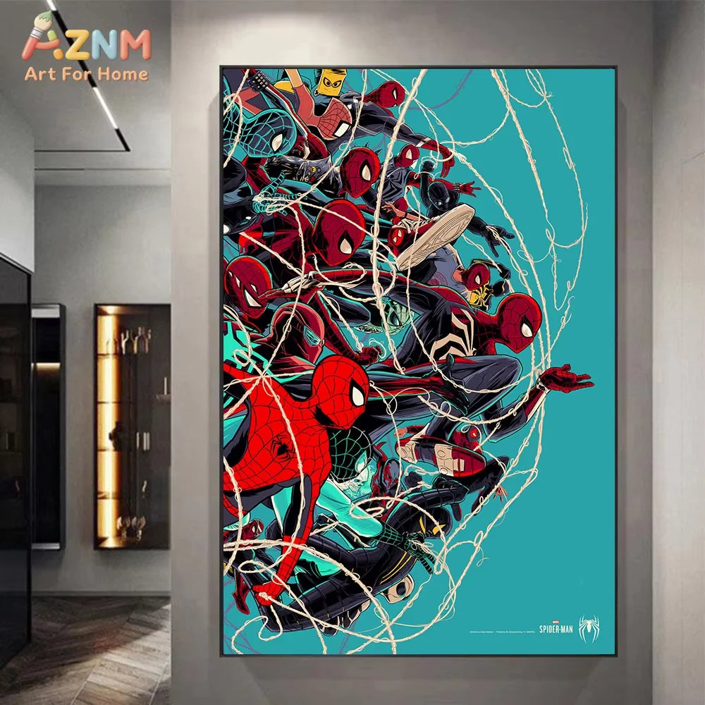 affiche murale spider man toile araignée moderne pop art chambre enfant superheroes decoration maison