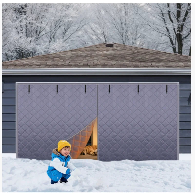 rideau porte garage gris quilted moderne clips sommet isolation thermique