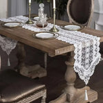 table chevet dentelle blanche motif floral transparent vintage 35x120cm echangetablehoteldecoratifchampetre